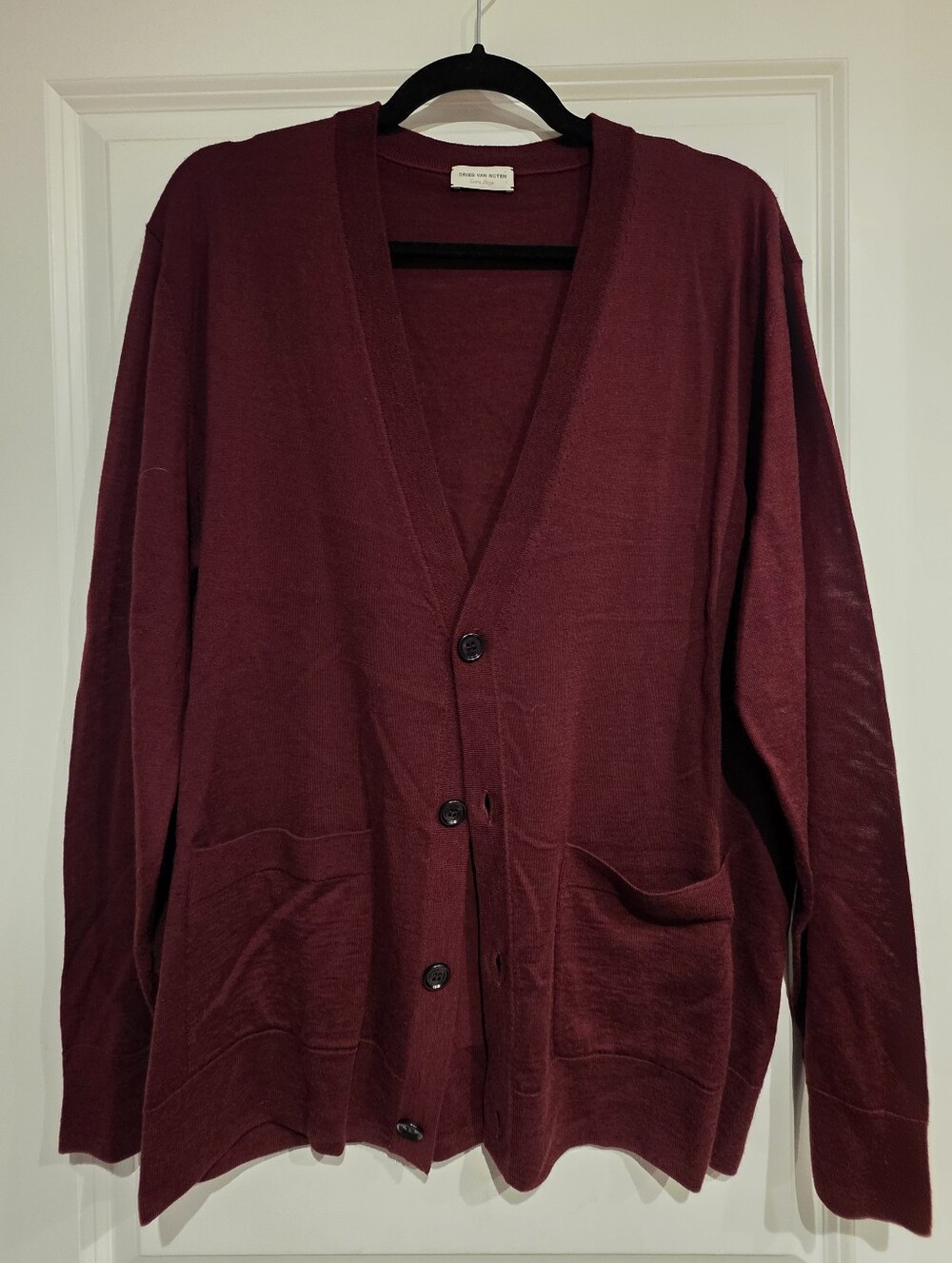 Mens Dries Van Noten 100% Merino Wool Cardigan, XL